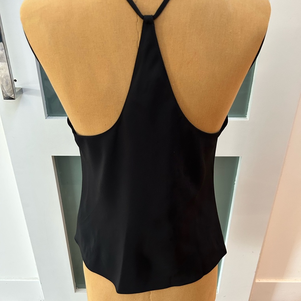 Theory Black Draped Halter Tank Top - Picture 4 of 6